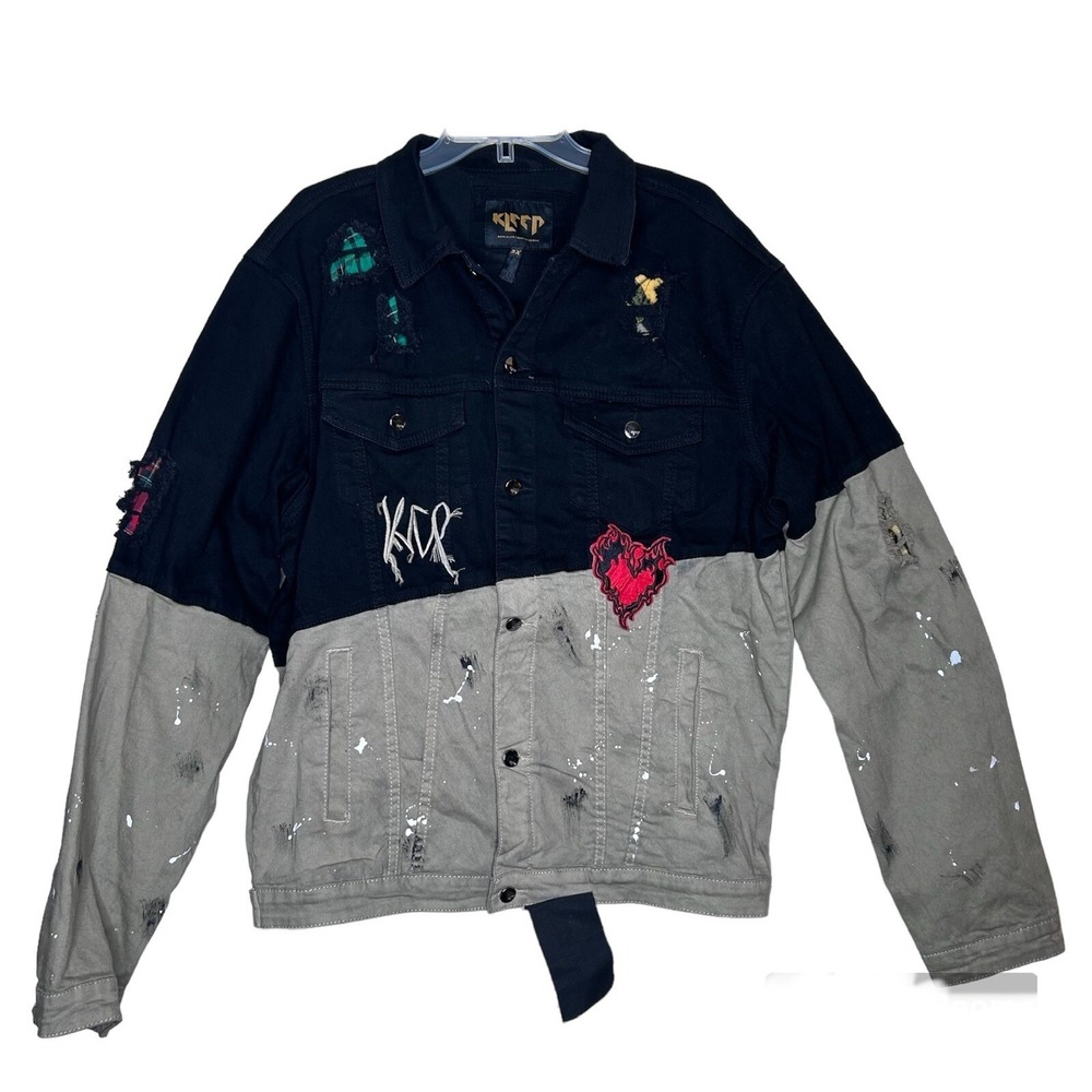 Kleep Jacket Mens Less Money/More Problem Twill Streetwear 3X Black Mint‎